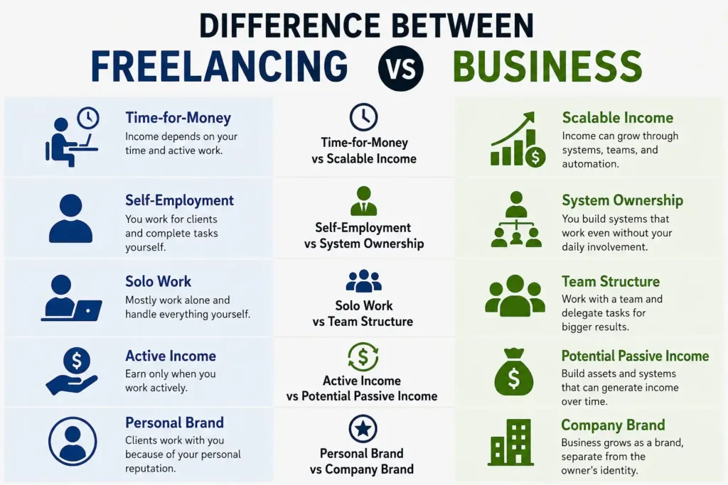 Difference Between Freelancing and Business
