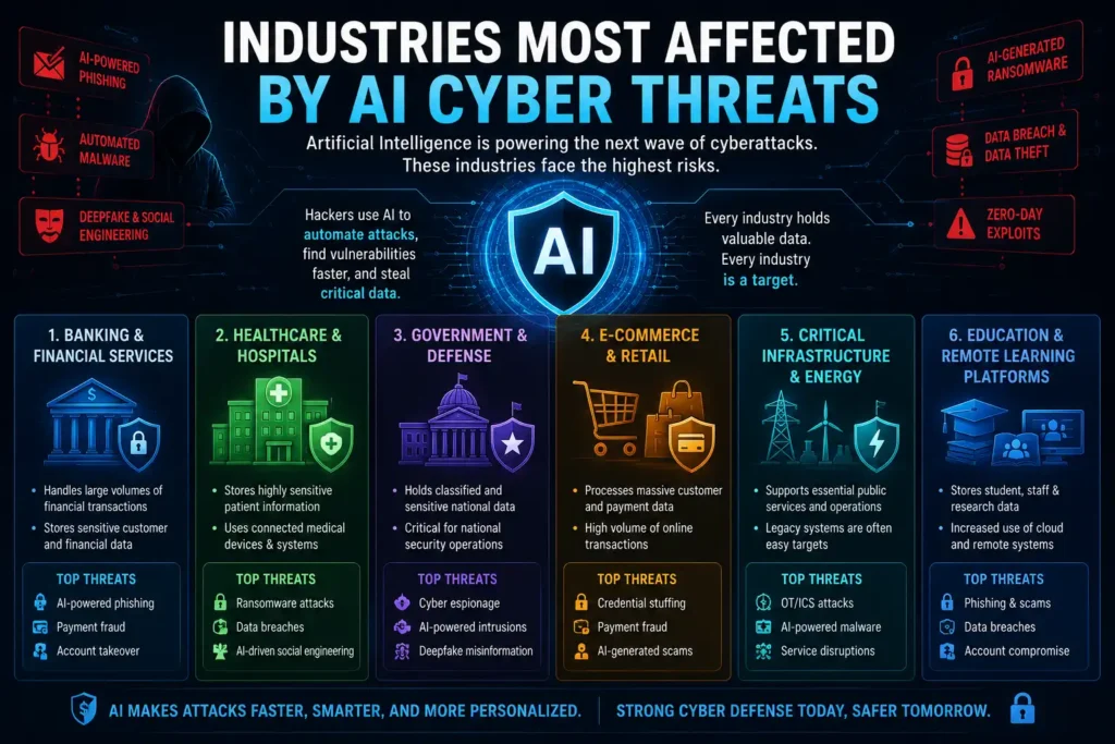 Industries Most Affected by AI Cyber Threats