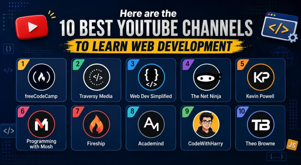 Here are the 10 Best YouTube Channels To Learn Web Development