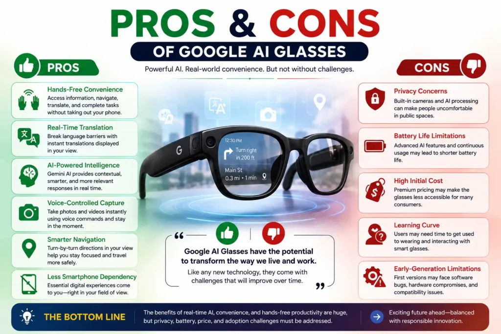 Pros & Cons of Google Ai glasses