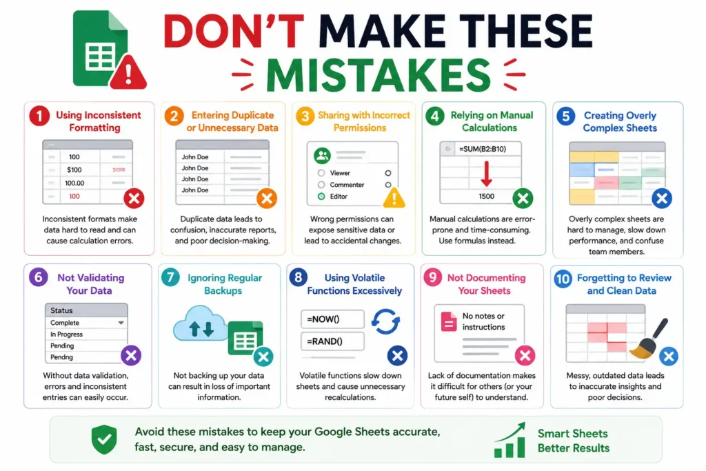 Don't Make These Mistakes in google sheets