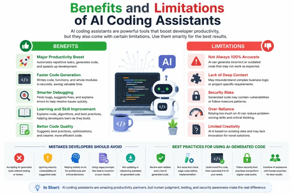 Benefits and Limitations of AI Coding Assistants
