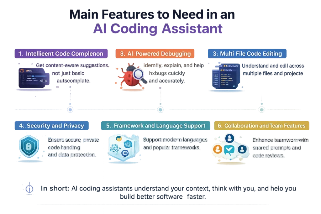 Main Features to Need in an AI Coding Assistant