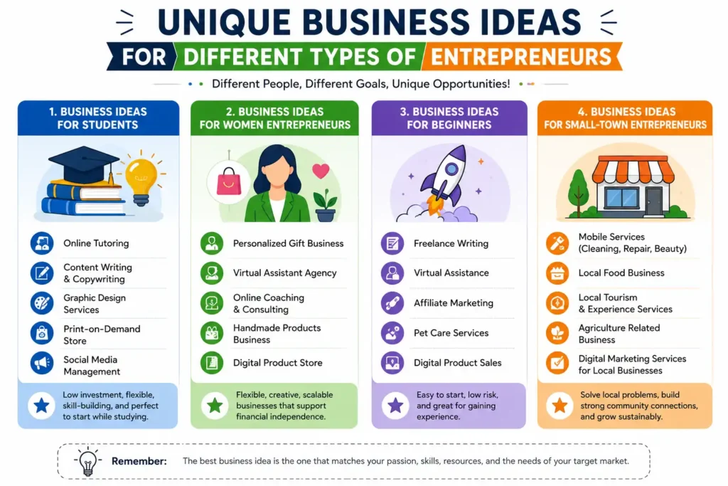 Unique Business Ideas for Different Types of Entrepreneurs